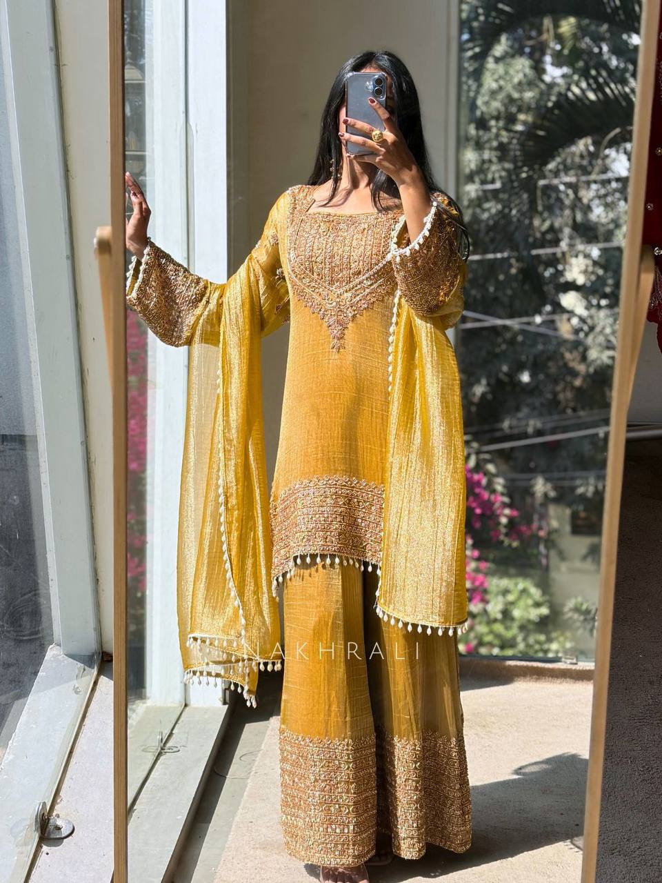Royal Orchid Embroidered Evening Couture